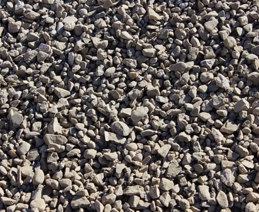 Close up of 1 inch construction gravel