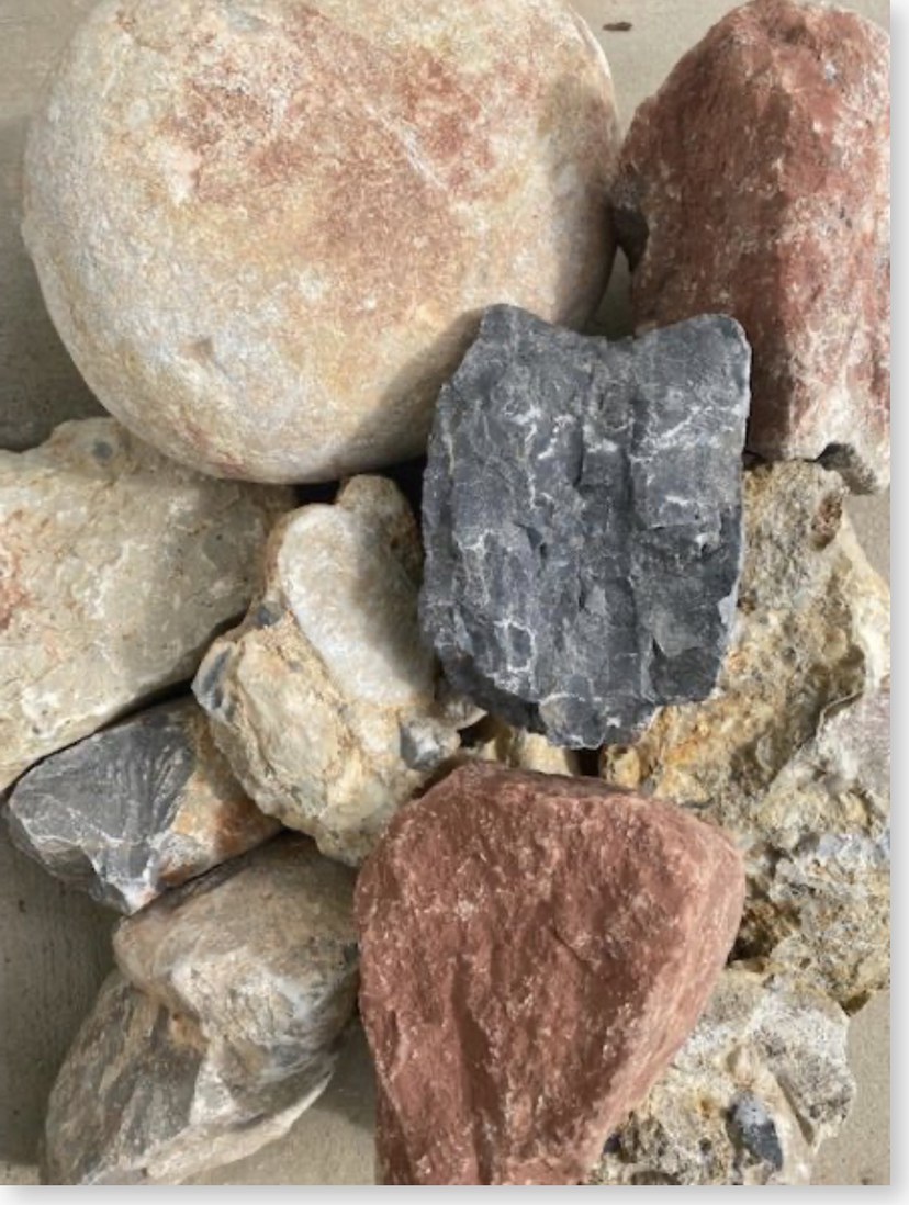 Crimson Ash Cobble, 4 to 8 inch, close up